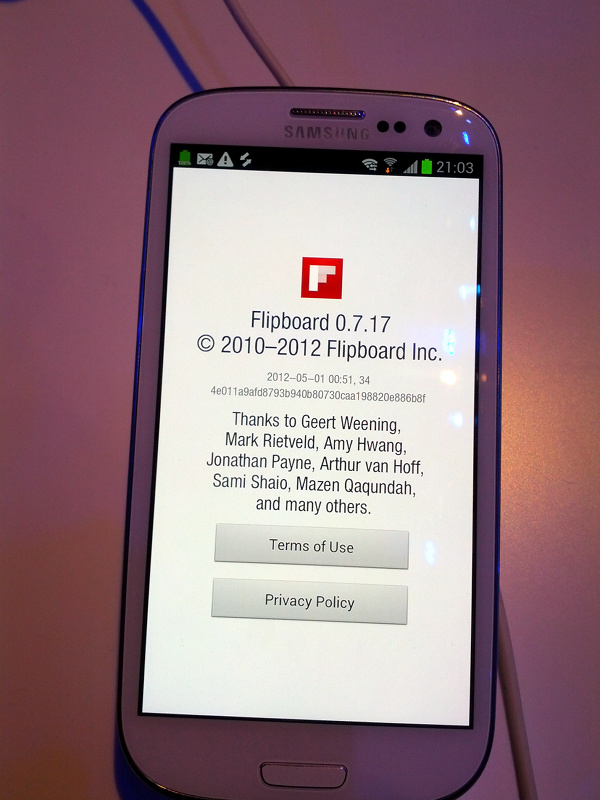 Das bislang nur auf iOS verfügbare - und dort sehr beliebte - Flipboard wird fix mit dem Gerät ausgeliefert werden, zumindest vorerst angeblich exklusiv.