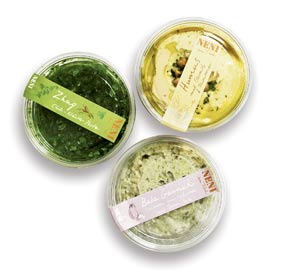 Neni am Tisch: Humus / grüne Tahina / Baba Ganoush / Zhug / Falafel / Labane, je 250 g € 3,99, ab zwei Stk. je € 2,99, drei Stk. (Kombipack) € 5,99 in ausgewählten Spar-Filialen, z. B. Babenbergerstr. 1, 1010 Wien Neni am Tisch: Humus / grüne Tahina / Baba Ganoush / Zhug / Falafel / Labane, je 250 g € 3,99, ab zwei Stk. je € 2,99, drei Stk. (Kombipack) € 5,99 in ausgewählten Spar-Filialen, z. B. Babenbergerstr. 1, 1010 Wien