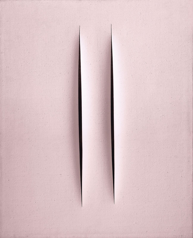 Concetto spaziale - Attese: Mit seinen Perforationen öffnete Lucio Fontana 
Räume und avancierte die Leinwand zur Skulptur: 1968 entstand diese, die nun im 
Dorotheum versteigert wird. 