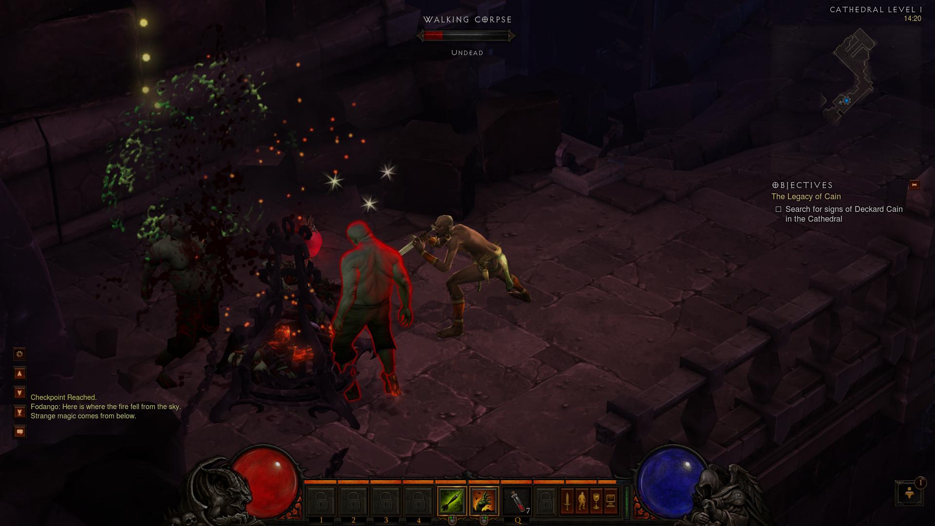 Der Hexendoktor mag es eigentlich nicht, allzu nah an seine Gegner heranzukommen. Die alternative Kameraperspektive dient übrigens nur der Betrachtung von Ausrüstungsgegenständen. Spielbar ist "Diablo 3" so nicht. 