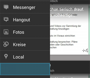In der Google+-App für Android wird ein Platz freigehalten. Vergrößern