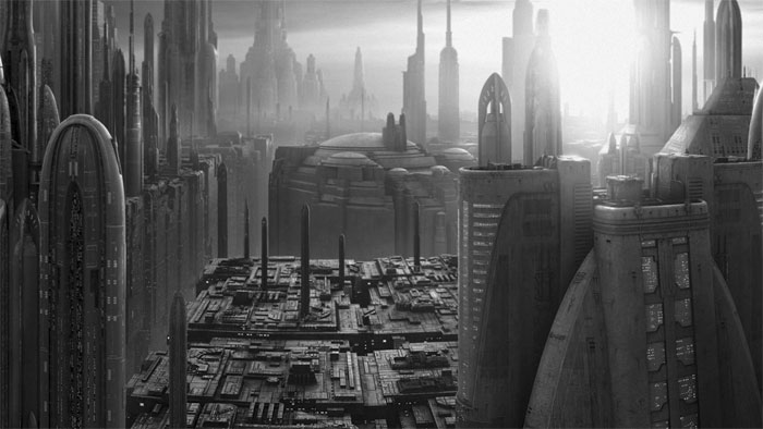 Spieler schlüpfen in die Rolle eines Kopfgeldjägers auf dem Planeten Coruscant.