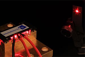 Das neue Verfahren für zu kompakten, rot emittierenden Diodenlasern für handliche Messtechnik-Lösungen. Das neue Verfahren für zu kompakten, rot emittierenden Diodenlasern für handliche Messtechnik-Lösungen.