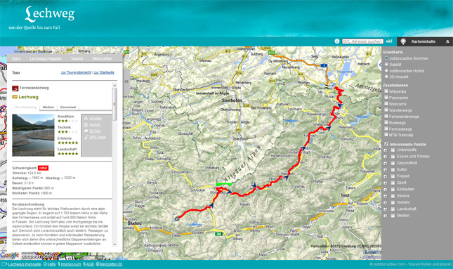 Der "Lechweg - von der Quelle bis zum Fall" wird seit 2010 von fünf 
Partnern betreut: Lech Zürs Tourismus GmbH, Warth-Schröcken Tourismus, 
Tourismusverband Lechtal, Tourismusverband Naturparkregion Reutte und 
Füssen.
Infos: lechweg.com