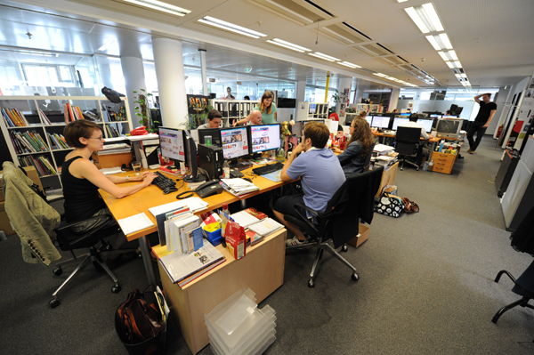 Die Arbeitsräume der Onlineredaktion im vierten Stock der Taborstraße 1-4.