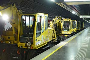 Die Bagger sind auf Schiene.