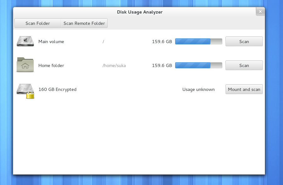 Der "Disk Usage Analyzer" Baobab hat eine neue Oberfläche spendiert bekommen.