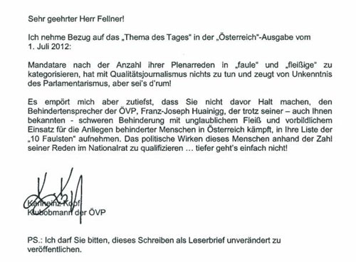 "Zutiefst empört": ÖVP-Klubchef Kopf