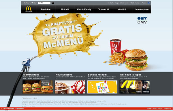 Wer hat in den letzten Jahren mit regionalen Zulieferern, Rindfleisch 
und Erdäpfeln aus Österreich Werbung gemacht? McDonald's. Nun setzt man auf Burger und Benzin.