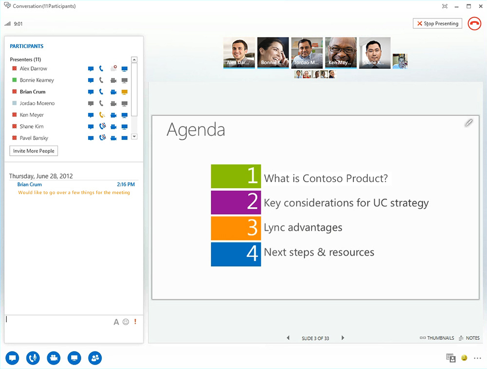 So sieht eine Videokonferenz mit Lync in Zukunft aus