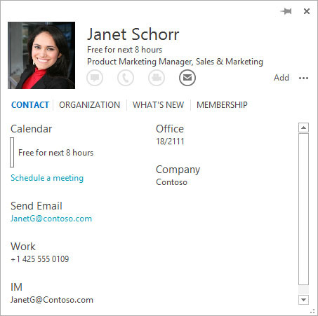Eine "People Card" für Outlook 2013