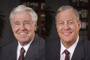 Charles Koch (li.) und sein Bruder David Koch. Charles Koch (li.) und sein Bruder David Koch.