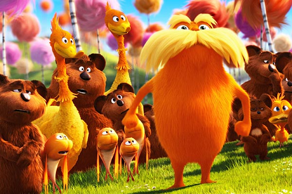 Bärtiges Wesen mit großem Herz: Der Lorax tritt im gleichnamigen Film als Schutzengel auf.