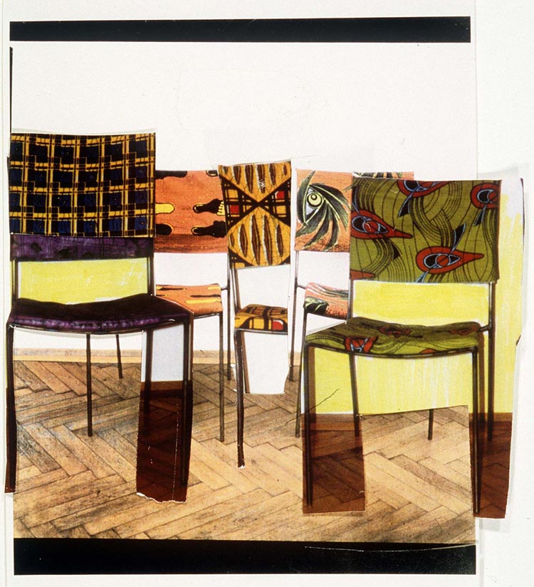 "Doku-Stuhl": Collage aus mehreren West-Sesseln.