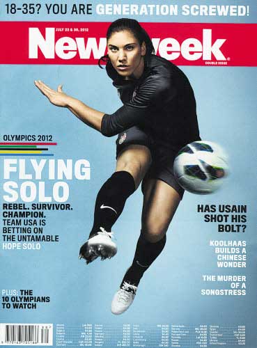 Der Sprung von US-Fußballstar Hope Solo auf dem "Newsweek"- Cover täuscht: Das traditionsreiche US-Wochenmagazin trägt schwer an seinen Produktionskosten, sagte sein neuer Haupteigentümer Barry Diller. Heuer erwartet das Magazin 18 Millionen Euro Verlust. Der Sprung von US-Fußballstar Hope Solo auf dem "Newsweek"- Cover täuscht: Das traditionsreiche US-Wochenmagazin trägt schwer an seinen Produktionskosten, sagte sein neuer Haupteigentümer Barry Diller. Heuer erwartet das Magazin 18 Millionen Euro Verlust.