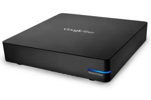 Die Google-Fiber-Netzwerkbox liefert bis zu ein Gbps Bandbreite. Die Google-Fiber-Netzwerkbox liefert bis zu ein Gbps Bandbreite.
