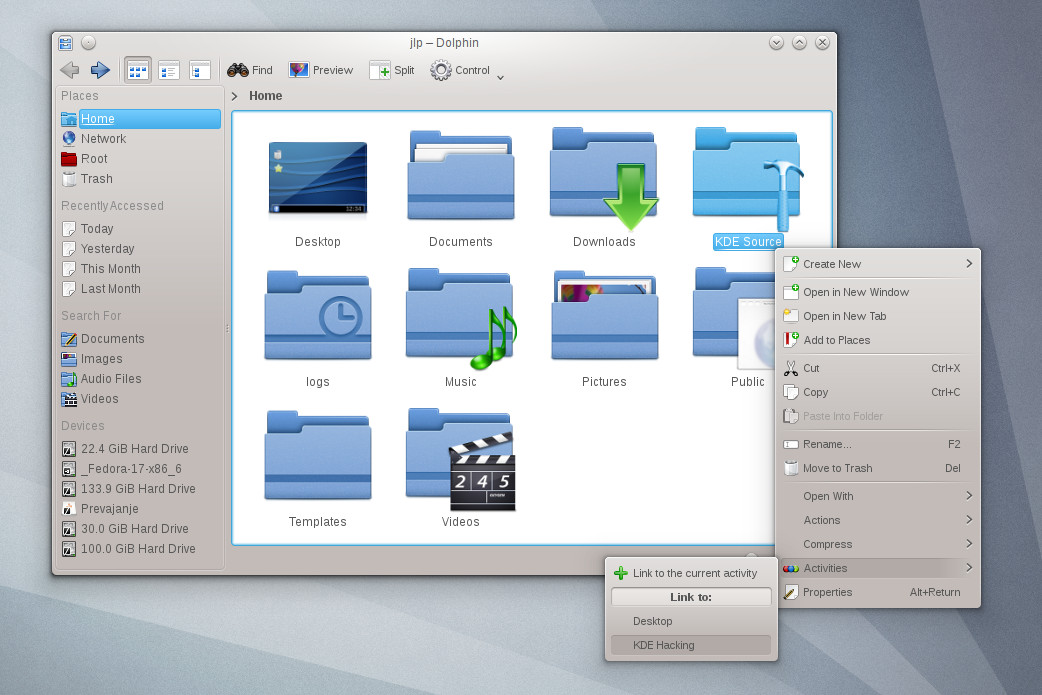 Das Aktivitäten-Konzept wird auch mit KDE 4.9 konsequent weiter vorangetrieben.