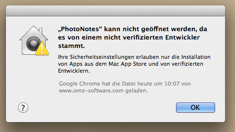 Durch höhere Sicherheitseinstellungen kann man bei Bedarf nur die Installation von Apps aus dem Mac App Store und von verifizierten Entwicklern erlauben.