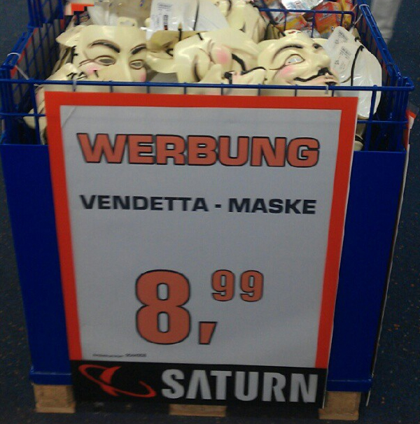 Vendetta-Masken um 8,99 Euro bei Saturn Deutschland
