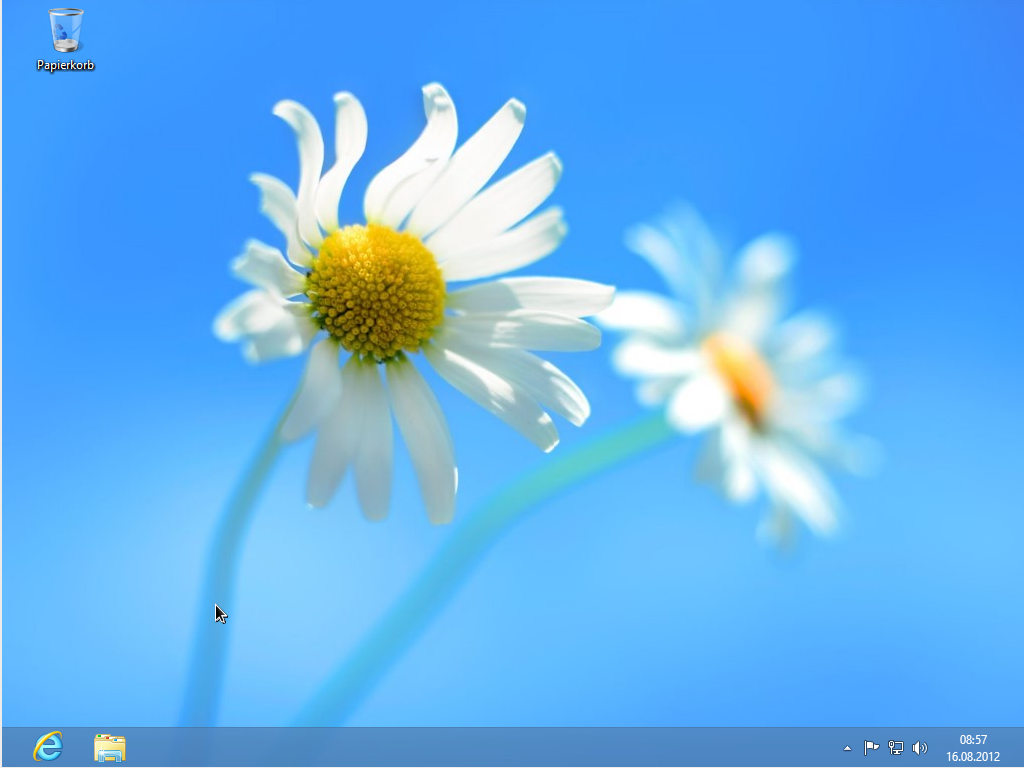 Die gewohnte Desktop-Oberfläche vom neuen Windows