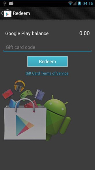 Der Einlösebildschirm für die Gutscheincodes. Der Einlösebildschirm für die Gutscheincodes.