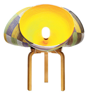 "Man made triple basket lamp"