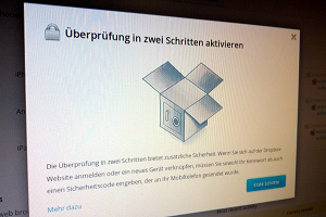 Schnell aktiviert, bietet viel zusätzliche Sicherheit: Die Zwei-Weg-Authentifizierung von Dropbox.