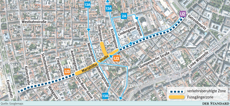 Das Konzept zur Verkehrsberuhigung in der Mariahilfer Straße ist noch nicht ganz fertig.