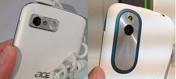 Beide Kameras bieten 5 Megapixel, die Kamera des Desire X (rechts) löst schneller aus und schießt schnellere Serienbilder. 