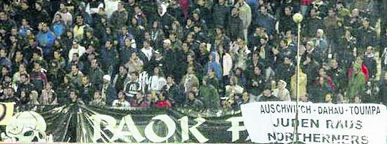 Antisemitismus von Paok-Fans während eines Spiels der Mannschaft vergangenen Winter in Griechenland.