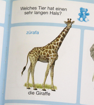 Die Giraffe mit ü. Aus einem Deutsch-Türkisch-Kinderwörterbuch.