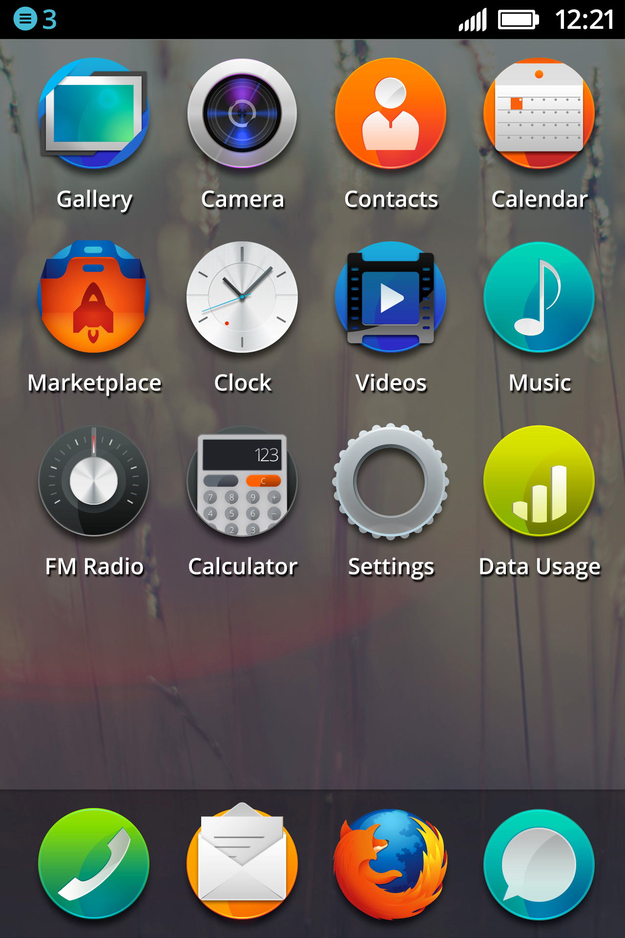 Der aktuellste Stand des User Interfaces von Firefox OS.