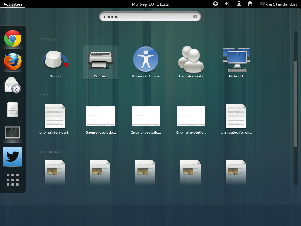 Eine späte Verbesserung für GNOME 3.6: Alle lokalen Dateien können nun direkt über die GNOME-Shell-Suche aufgespürt werden.