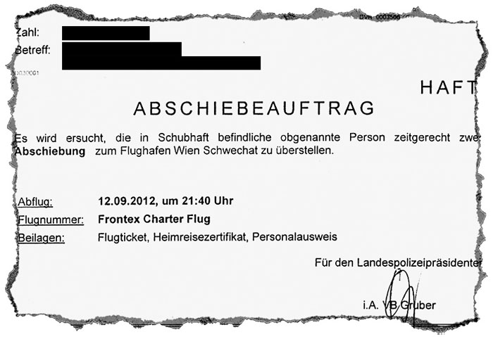 Abschiebeauftrag für Peter M.: Auf seinen höchst aussichtsreichen Bleibeantrag nahmen Fremdenpolizei und Ministerium keine Rücksicht.