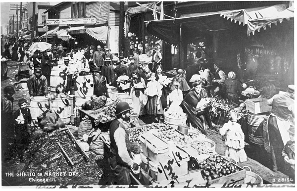 Markttag im Chicagoer Ghetto. 