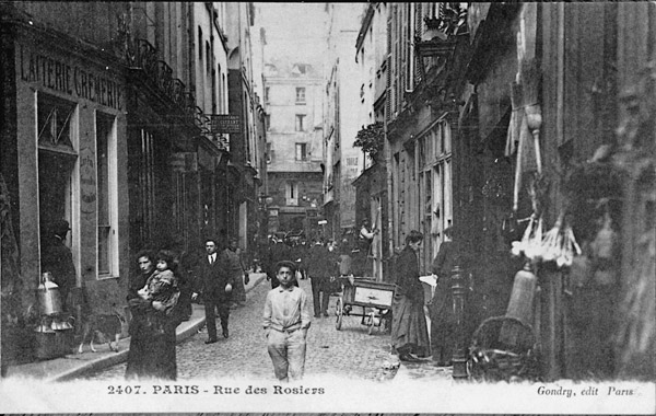 Die Rue des Rosiers im Marais, einem Zentrum jüdischen Lebens in Paris.