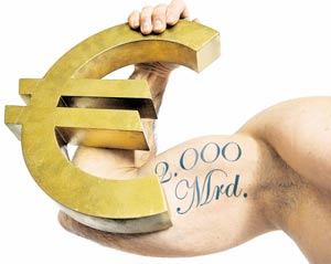 Die EU will Muskeln zeigen und den Rettungsschirm möglichst weit 
aufspannen. In der Theorie sind bis zu 2000 Milliarden Euro möglich.
