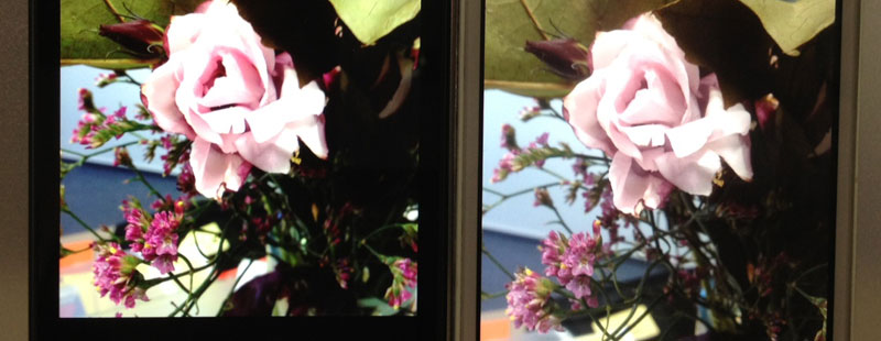 Farben werden am iPhone 5 (links) natürlicher dargestellt.