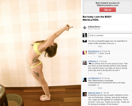 Ungewohnte Lady Gaga - in Pose und mit Kommentaren. 