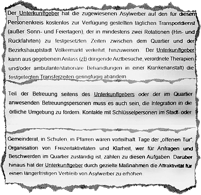 Die Auflagen für die Betreiberin der Sonderanstalt für mutmaßlich straffällige Asylwerber.