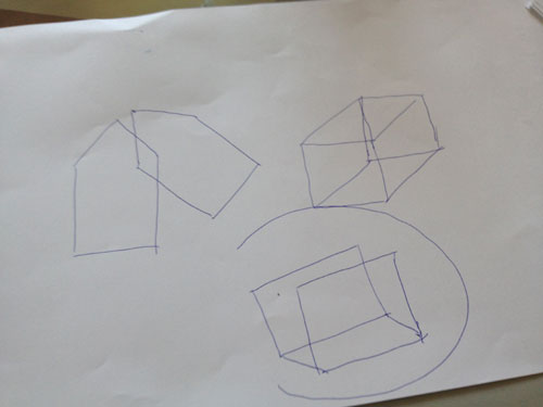 ... geometrische Formen nachzuzeichnen ...