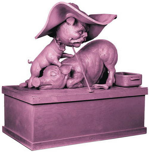 Humoriges von Paul McCarthy: "Piggies" (2006) soll für zumindest 600. 000 
Pfund einen Käufer finden.