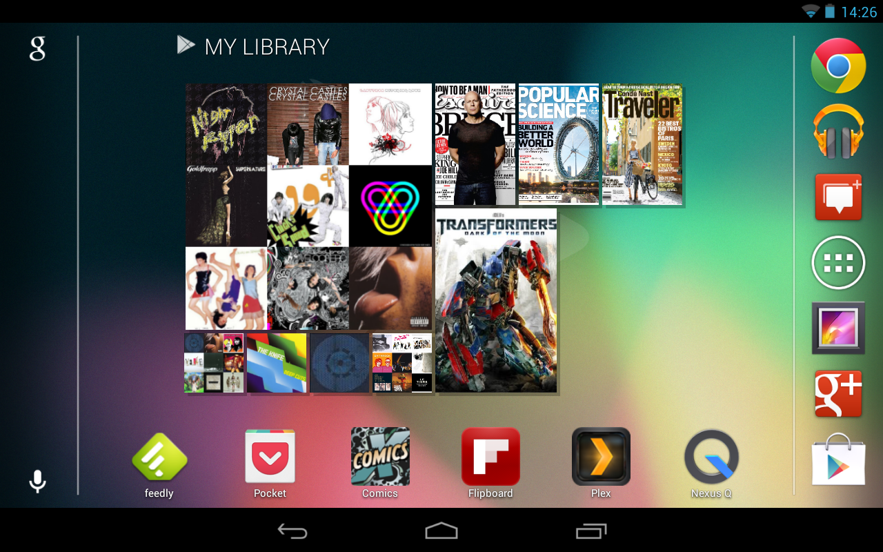 Mit Android 4.1.2 wird dem Nexus-7-Launcher eine Queransicht beigebracht.
