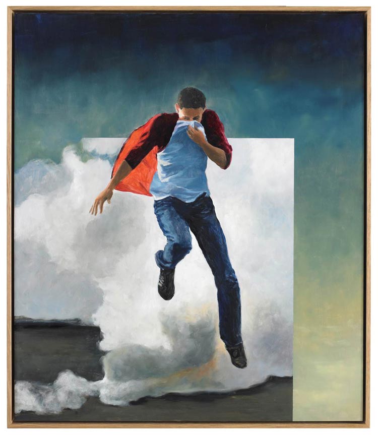 Martin Schnur: "Autonomer #1", 2012, Öl auf Kupfer.