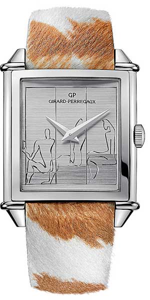 Aus der Trilogie Vintage 1945 Le Corbusier: La Chaux-de-Fonds, Paris, Marseille, limitiert auf fünf Exemplare Automatikkaliber Girard-Perregaux GP3300-0078, Gehäuse Roségold oder Edelstahl, Saphirglasboden. 