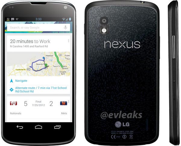 Das (vermeintliche) Presse-Rendering des LG Nexus 4.