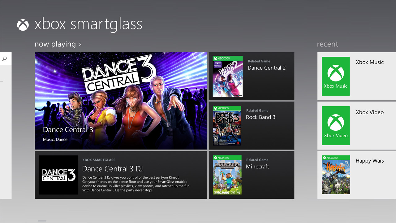 So kann man den Windows-8-PC oder -Tablet dazu 
nutzen, durch das Dashboard-Menü der Xbox 360 zu navigieren, Spiele zu spielen und die Geräte mit den 
Diensten Xbox Video und Xbox Music zu koppeln.
