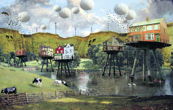Idyllisches Warten auf die Flut: Liam Youngs Zukunftsszenarien oszillieren 
zwischen Utopie und Dystopie.