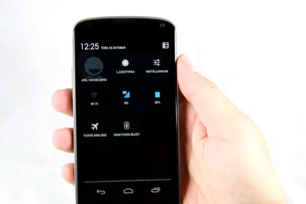 Die Schnelleinstellungen von Android 4.2 auf einem Nexus 4.
