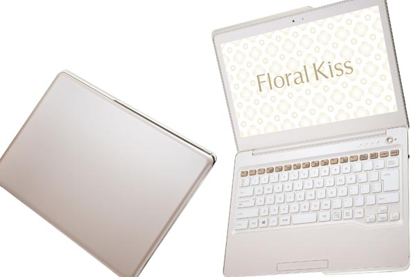 Der "Floral Kiss"-Laptop von Fujitsu in "Femininpink".